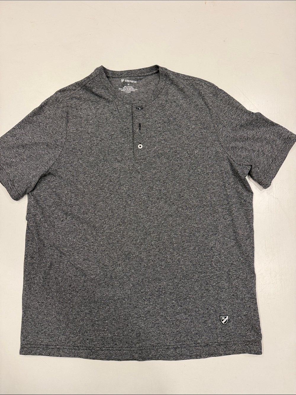 Daniel Cremieux Men's Short Sleeve Henley - Dark Gray Heather